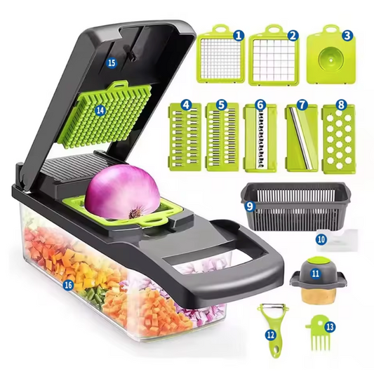 16-in-1 Multifunctional Vegetable Chopper – Chop, Slice & Dice Like a Pro